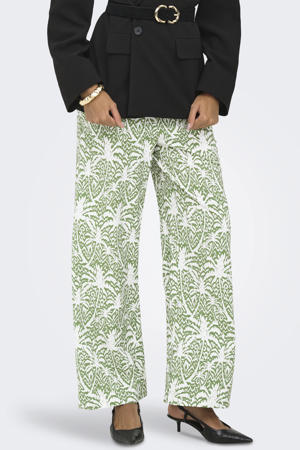straight regular waist casual broek groen