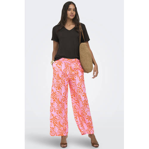 JDY straight regular waist casual broek roze afbeelding