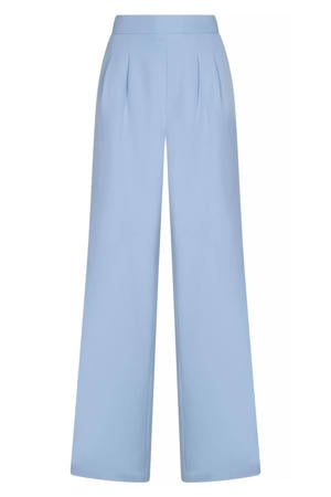 wide leg regular waist broek lichtblauw