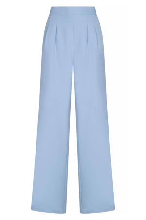 wide leg regular waist broek lichtblauw