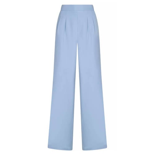 Studio AMAYA wide leg regular waist broek lichtblauw afbeelding