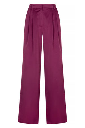 wide leg high waist broek paars