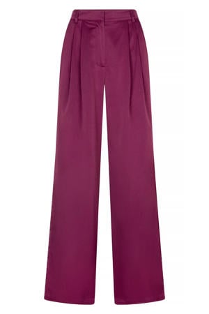 wide leg high waist broek paars
