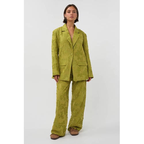 Studio AMAYA wide leg high waist broek groen afbeelding