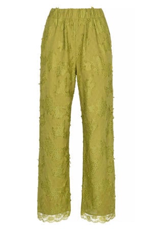 wide leg high waist broek groen