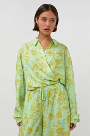 gebloemde blouse groen