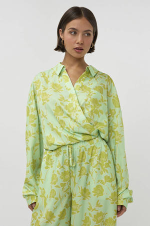 gebloemde blouse groen