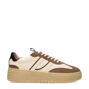 Anemone leren sneakers taupe/beige