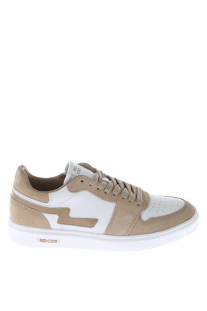 suède sneakers beige/wit