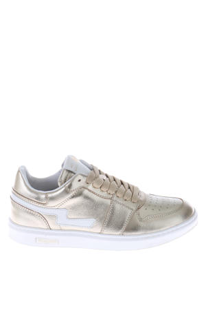 leren sneakers goud