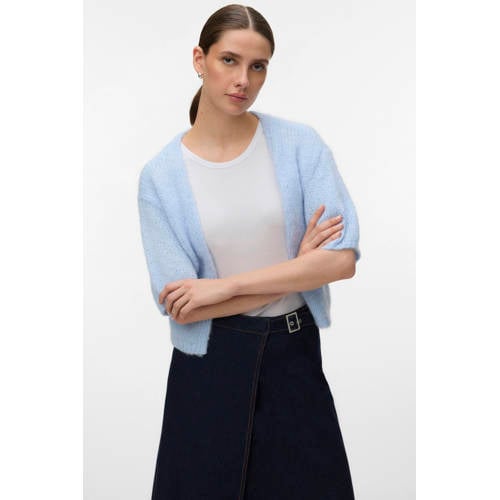 VERO MODA gebreid vest lichtblauw afbeelding