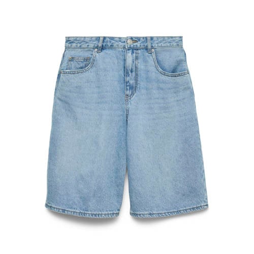 VERO MODA wide leg regular waist denim short light blue denim afbeelding