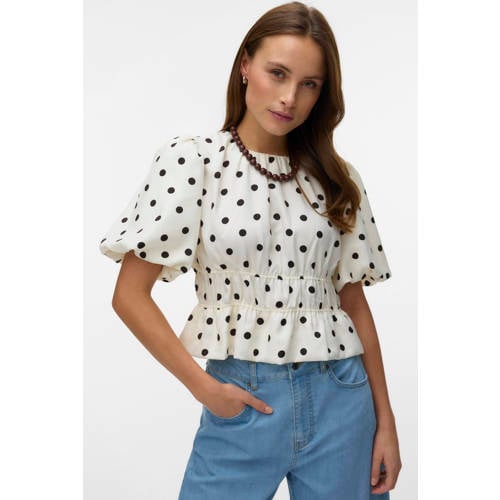 VERO MODA top met stippen wit afbeelding