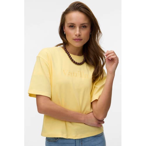 VERO MODA T-shirt lichtgeel afbeelding