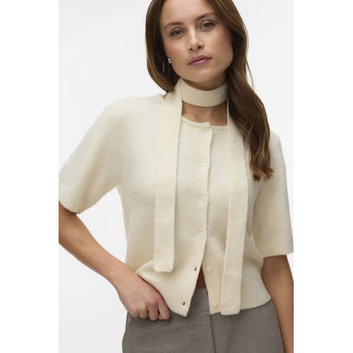 VERO MODA vest ecru gebreid afbeelding