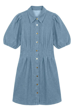 denim A-lijn jurk medium blue