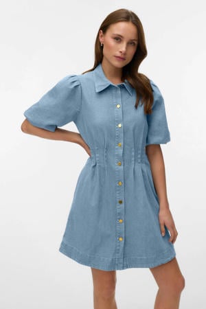 denim A-lijn jurk medium blue