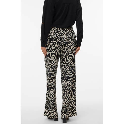 VERO MODA wide leg regular waist casual broek zwart afbeelding