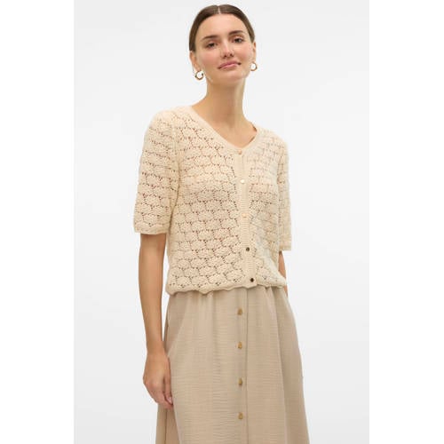 VERO MODA gebreid vest ecru afbeelding