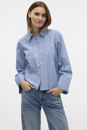 gestreepte blouse met pailletten