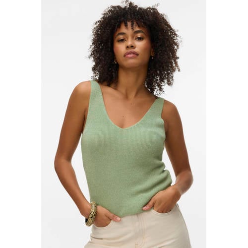 VERO MODA mouwloze top gebreid lichtgroen afbeelding