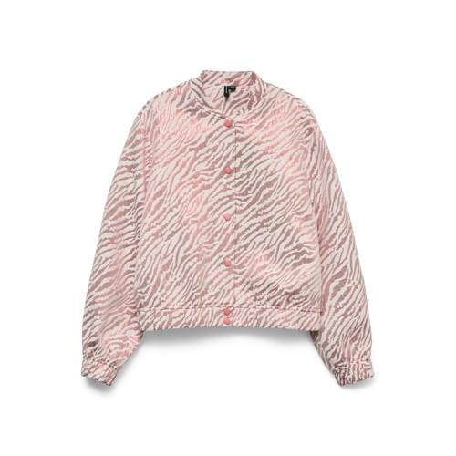 VERO MODA bomberjack met zebraprint lichtroze afbeelding