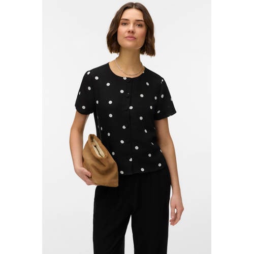 VERO MODA blouse met stippen zwart afbeelding