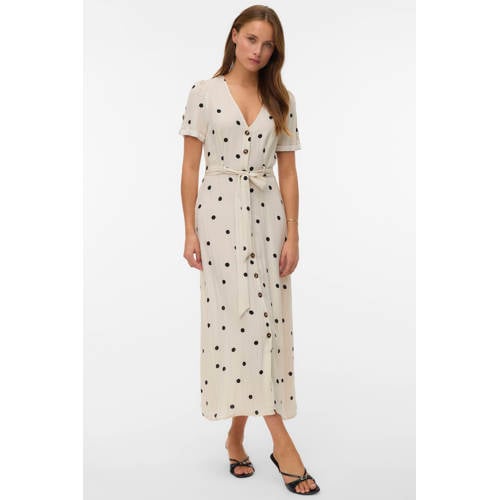 VERO MODA blousejurk met stippen ecru afbeelding