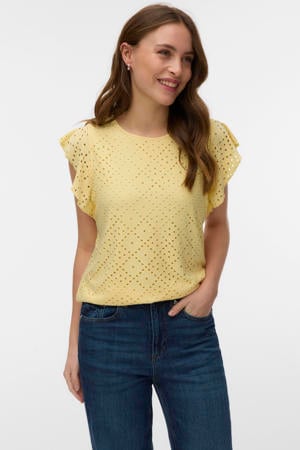 top broderie lichtgeel