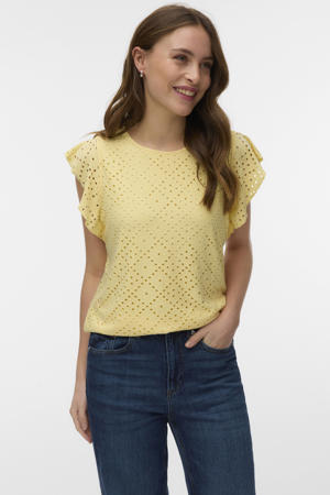 top broderie lichtgeel