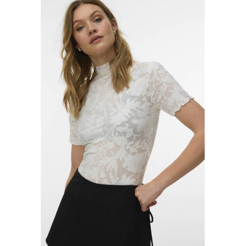 VERO MODA gebloemde top wit afbeelding
