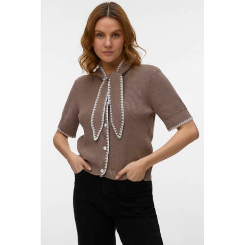 VERO MODA vest taupe gebreid afbeelding
