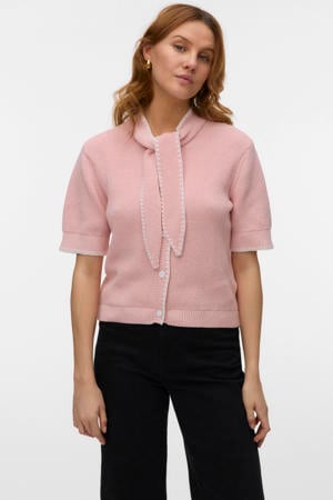 vest lichtroze gebreid