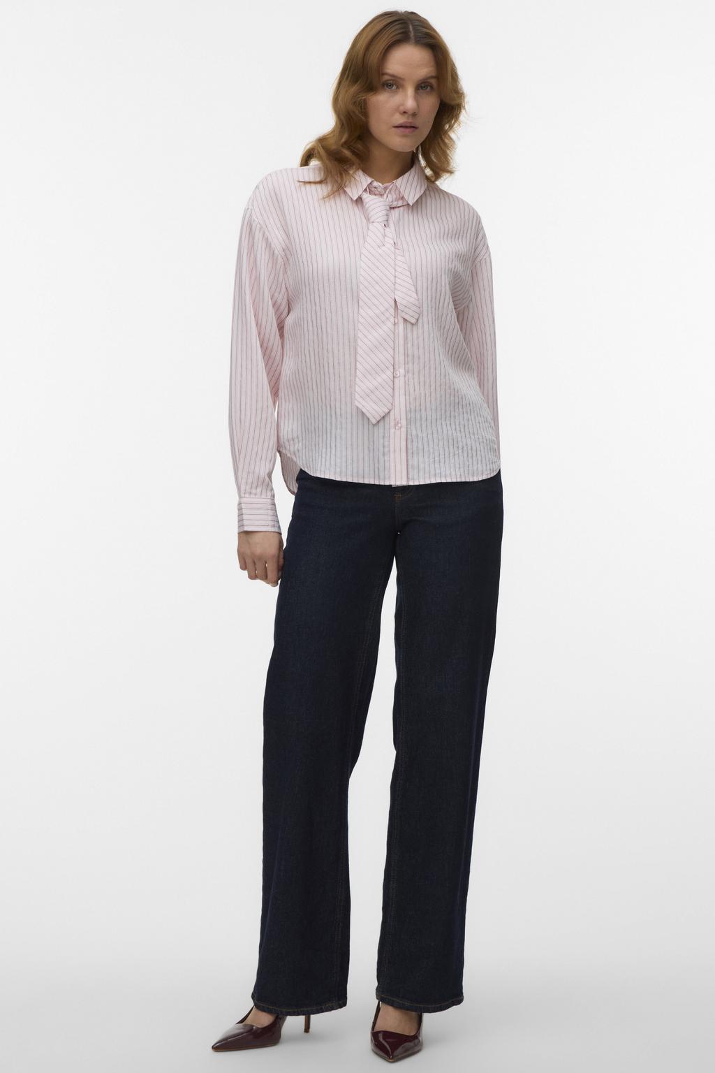 VERO MODA gestreepte blouse lichtroze