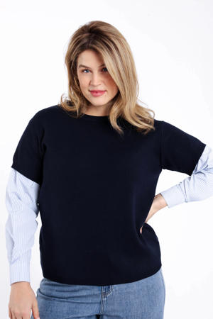 gestreepte pullover marineblauw