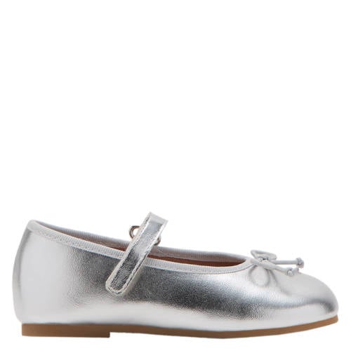 Mango Kids ballerina metallic zilver met strik afbeelding