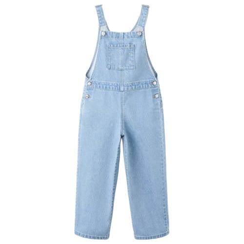 Mango Kids denim tuinbroek light blue denim – changeant blauw