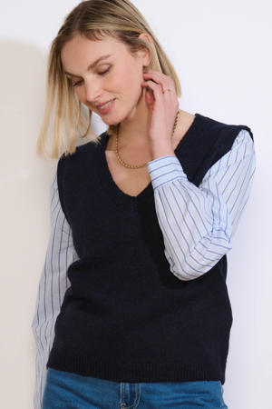 gestreepte top donkerblauw
