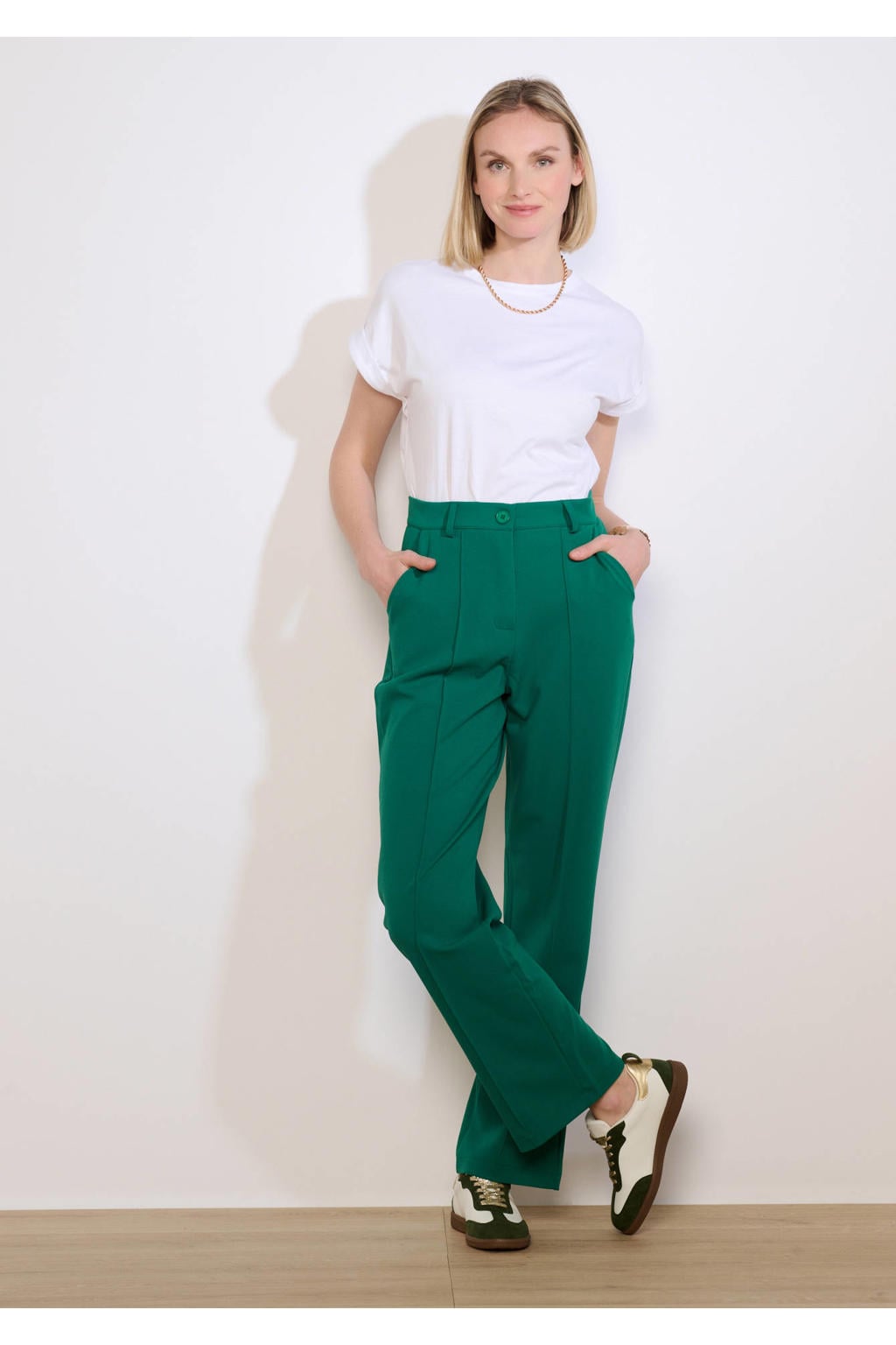 LOLALIZA regular waist broek groen