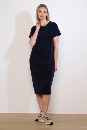 midi jurk donkerblauw