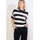 LOLALIZA gestreepte top donkerblauw gebreid