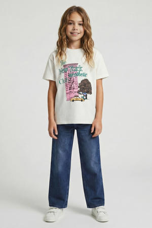 straight leg jeans medium blue denim