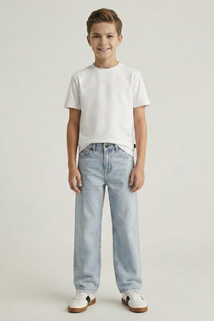 straight leg jeans light blue denim