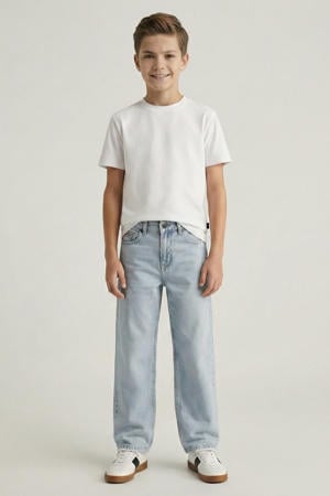 straight leg jeans light blue denim