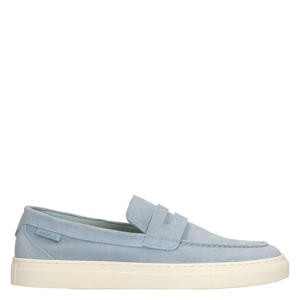 suède loafers lichtblauw