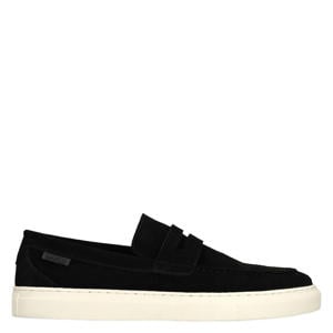 suède loafers zwart