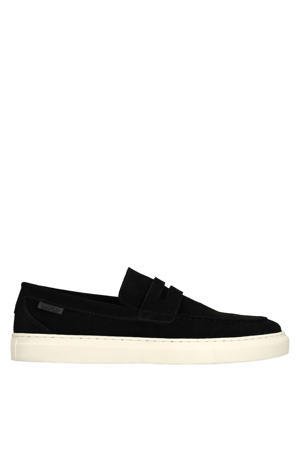 suède loafers zwart