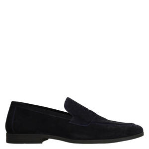 suède loafers donkerblauw
