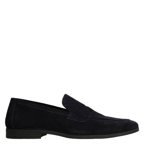 Manfield suède loafers donkerblauw afbeelding