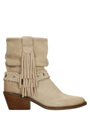 suède cowboylaarzen beige